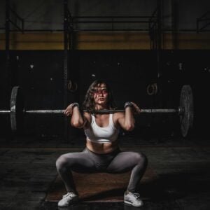 Woman doing a front squat