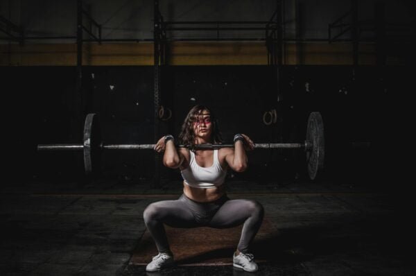 Woman doing a front squat