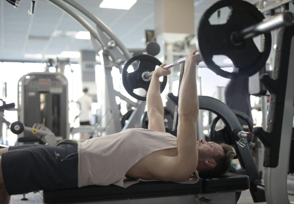 Man doing a bench press