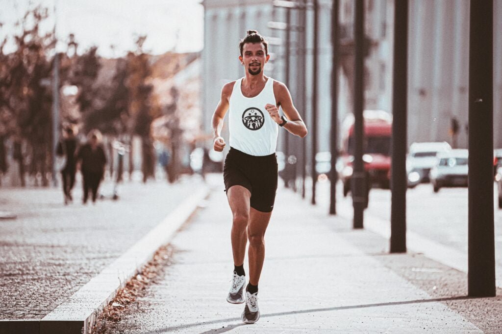 Man running on a street