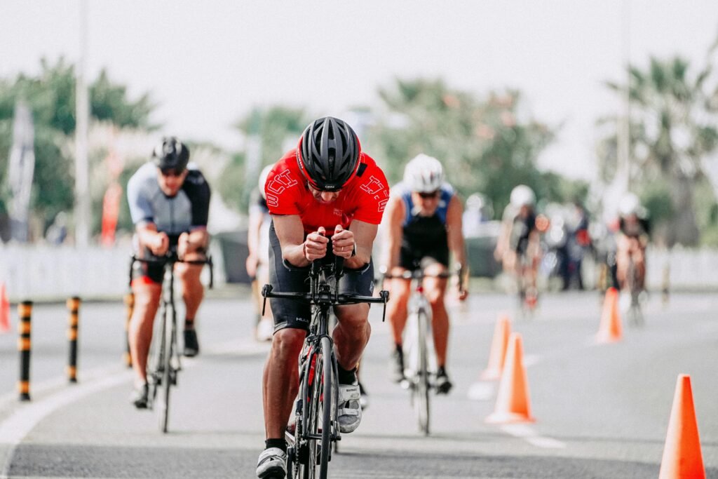 Olympic cyclist on road